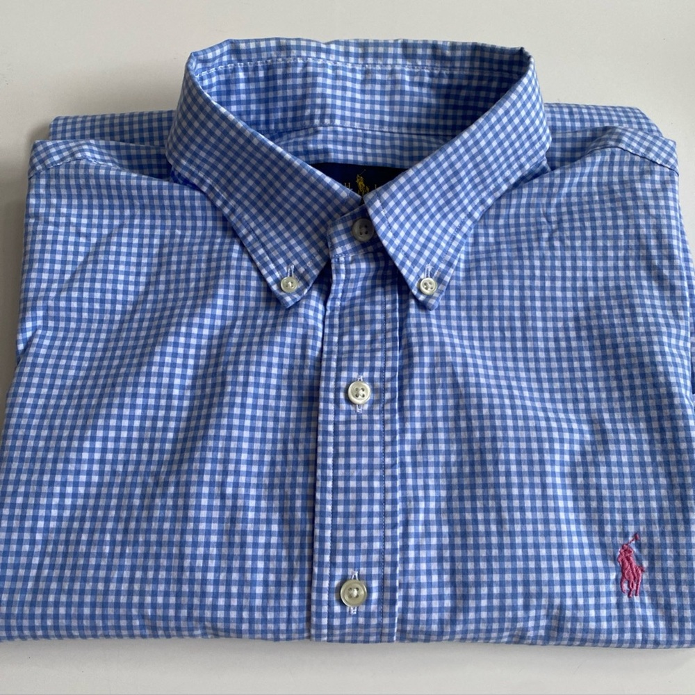 Ralph Lauren Blue Gingham Men's Short sleeve shirt